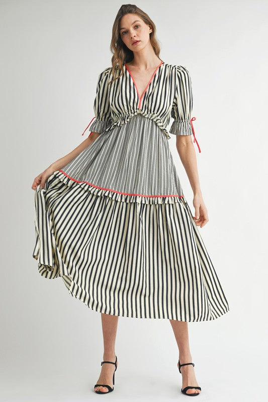 Stripes on Stripes Midi Dress