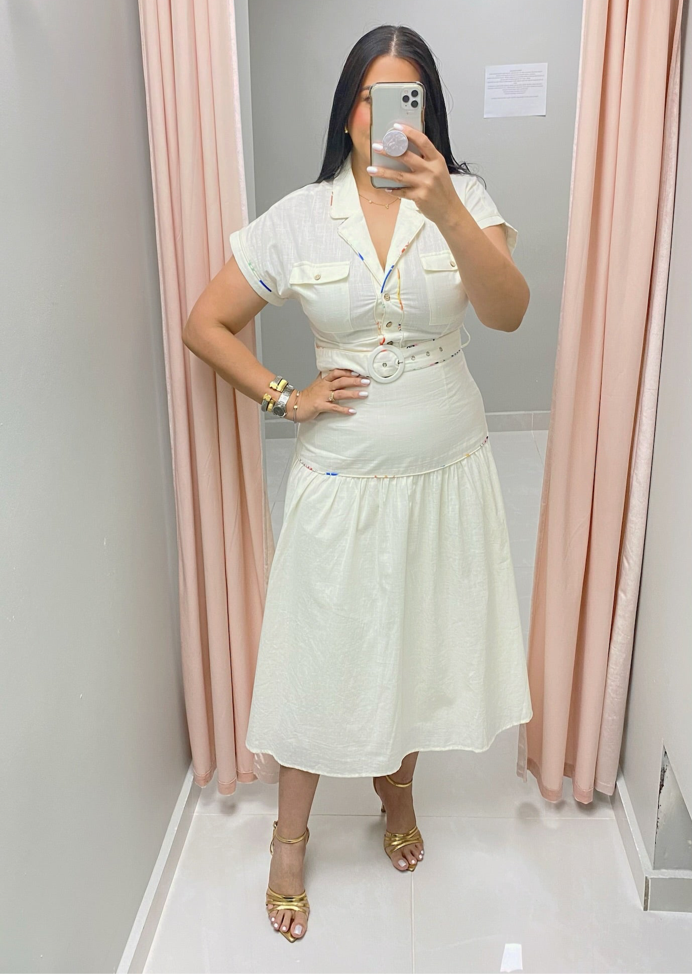 Serena Luxe White Midi Dress