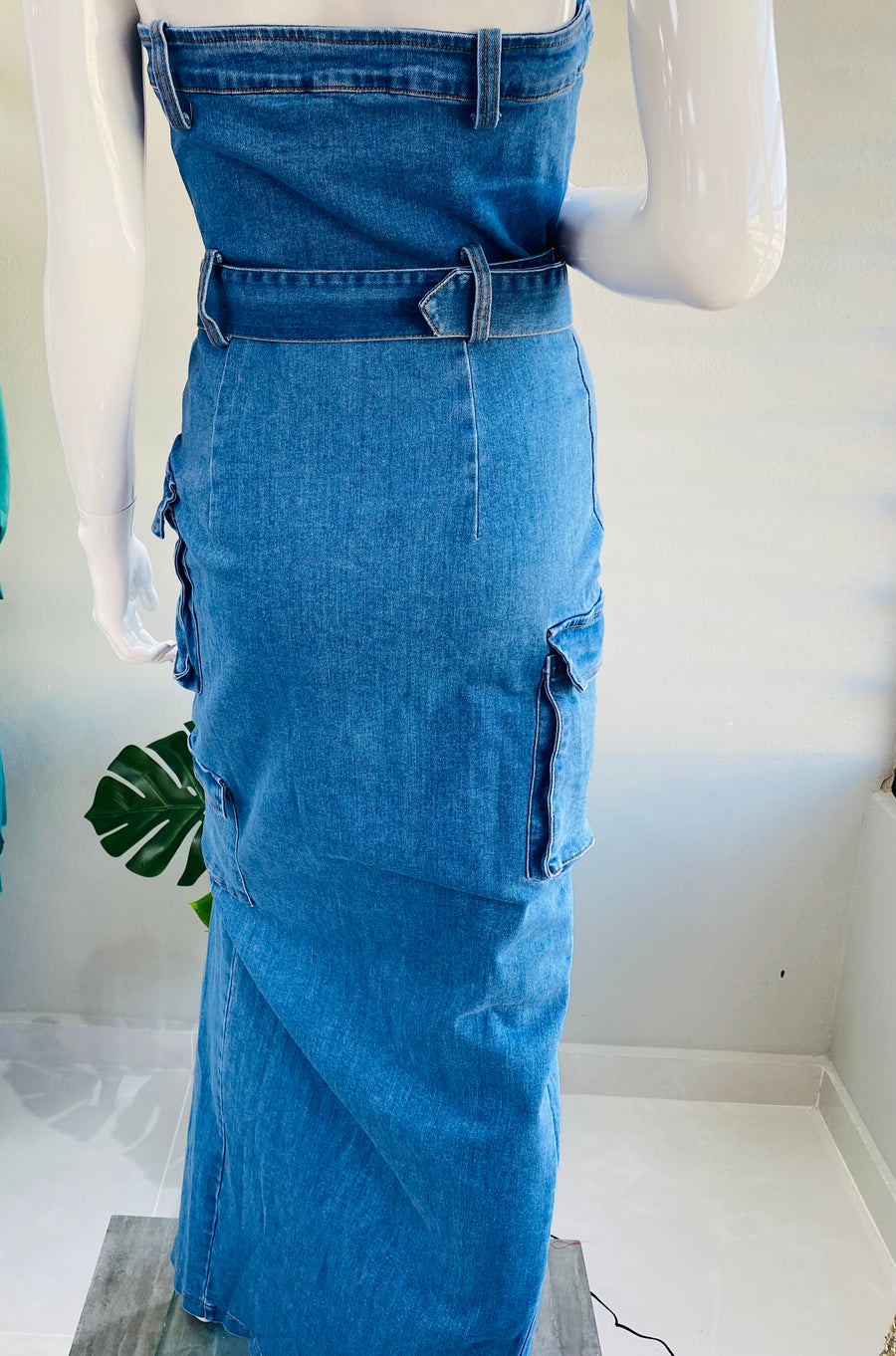 Denim Tube Maxi Dress