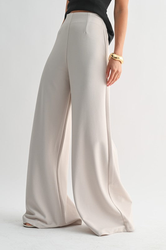 Anika Beige Palazzo Pants