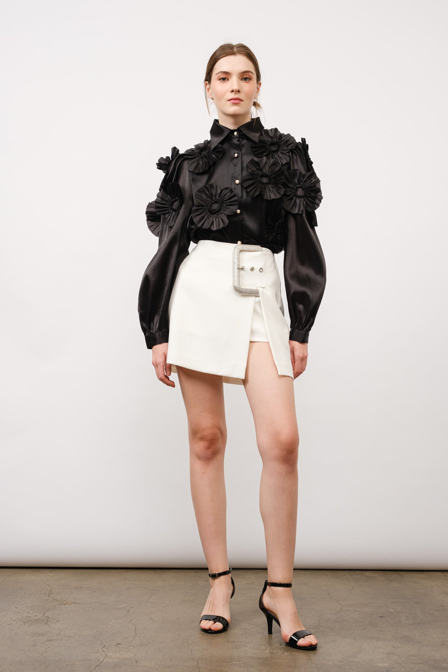 Floral Appliqué Blouse