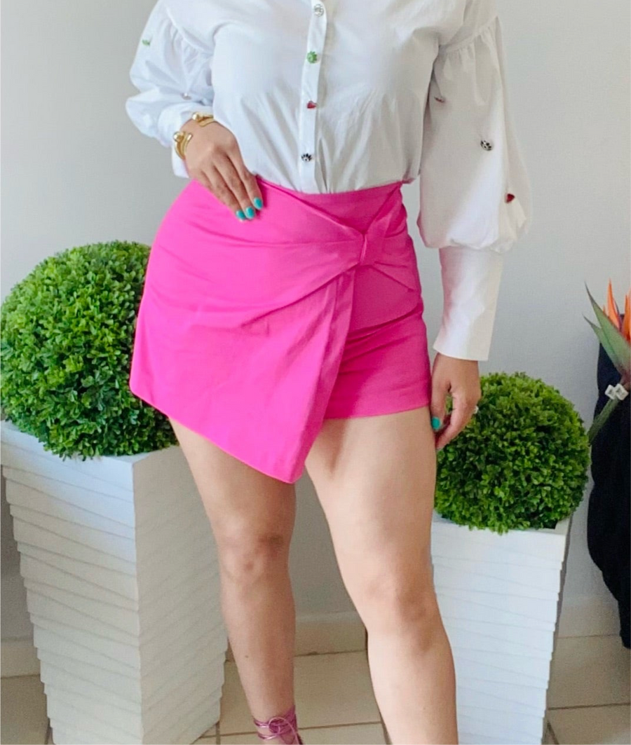 Hot Pink Denim Skort