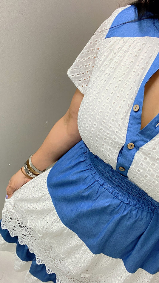 Stella Eyelet/Denim Dress