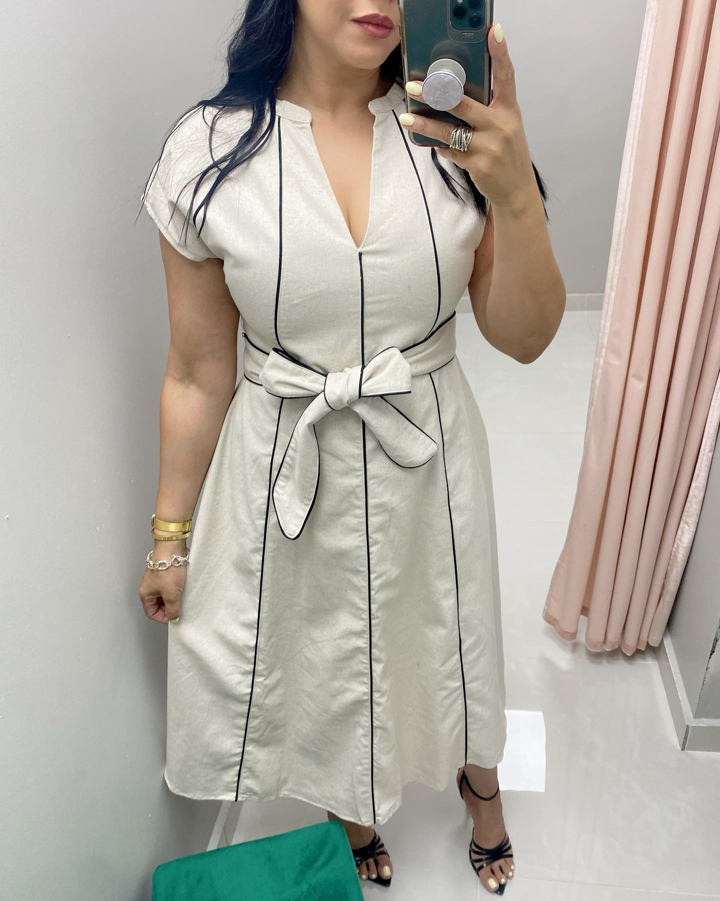 Mila Contrast Linen Dress