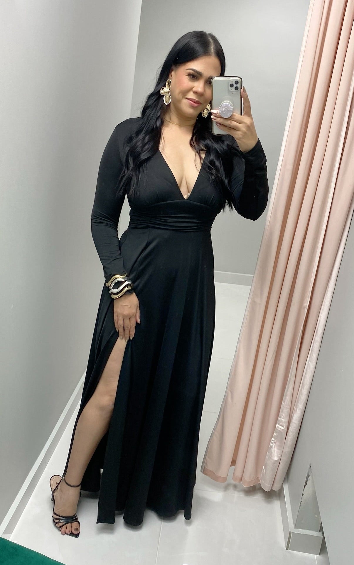 V-Neck Black Dress