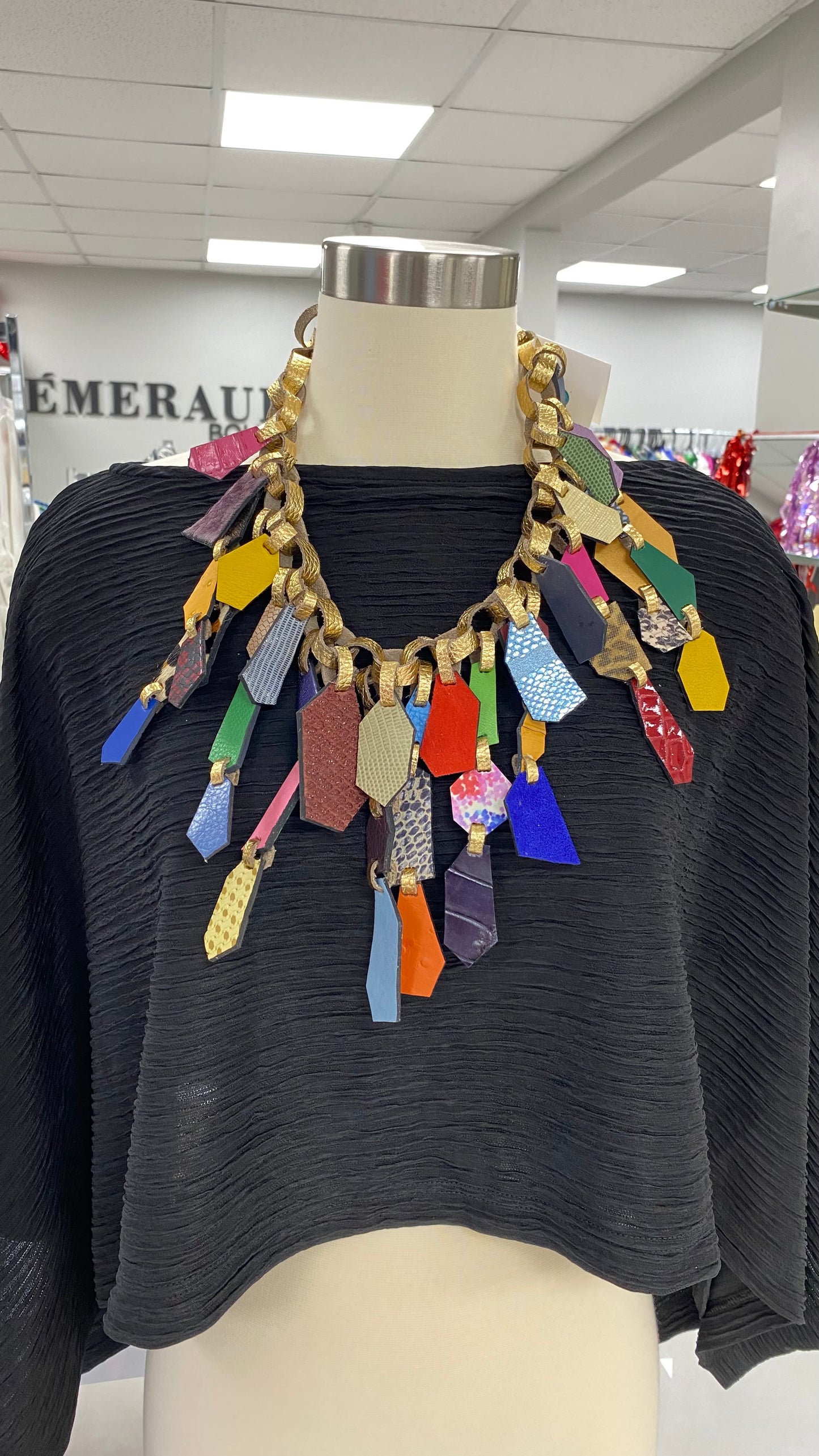 MultiColor Leather Necklace