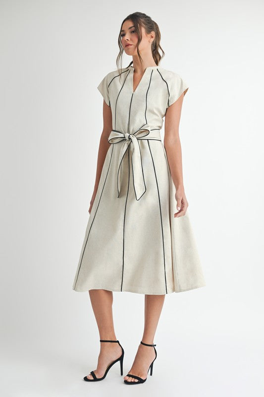 Mila Contrast Linen Dress