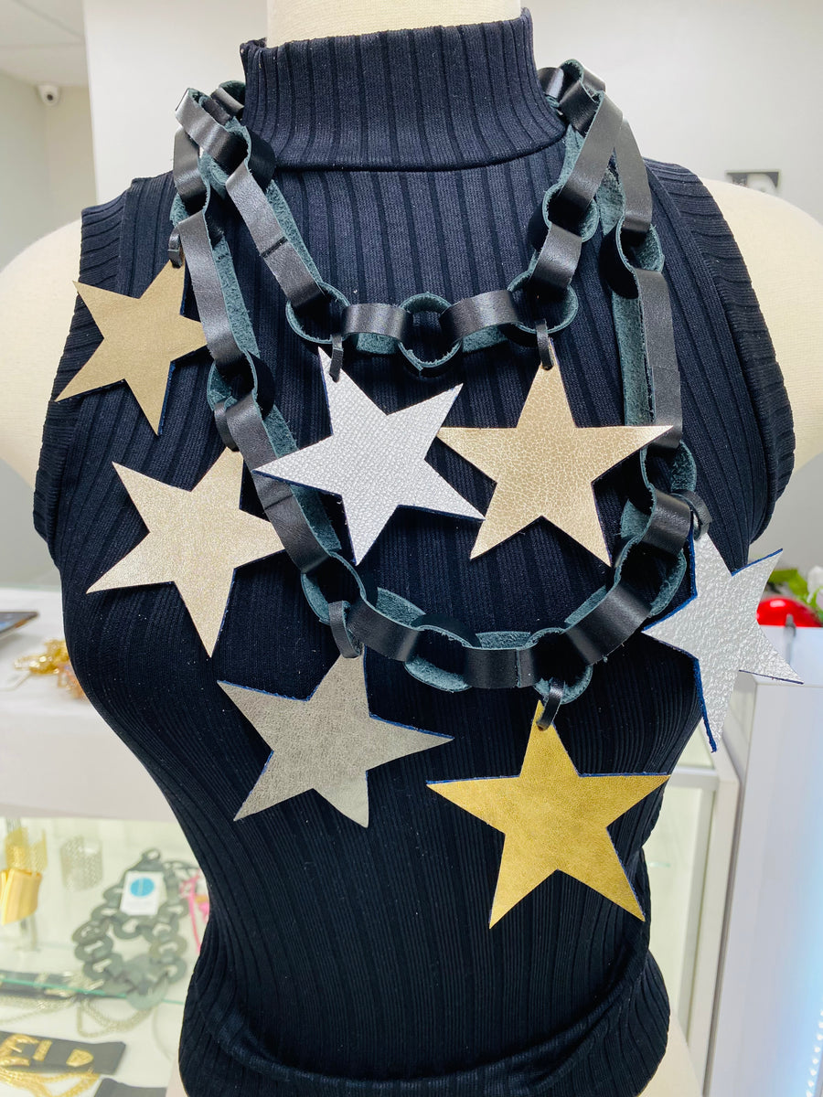 Stars Leather Necklace