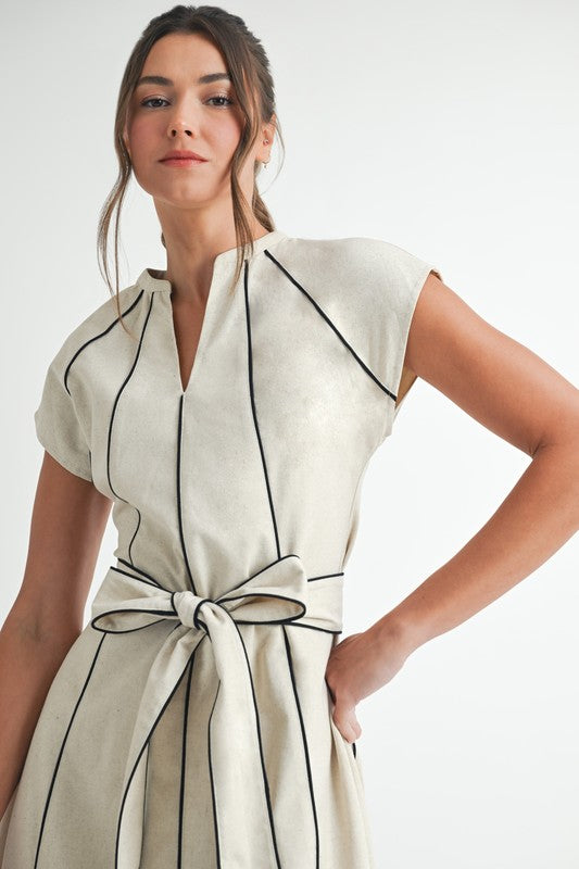 Mila Contrast Linen Dress