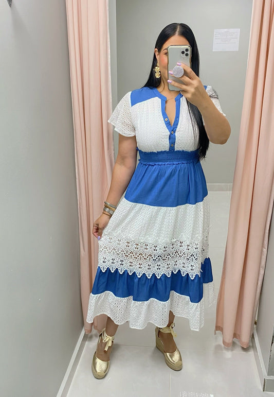 Stella Eyelet/Denim Dress