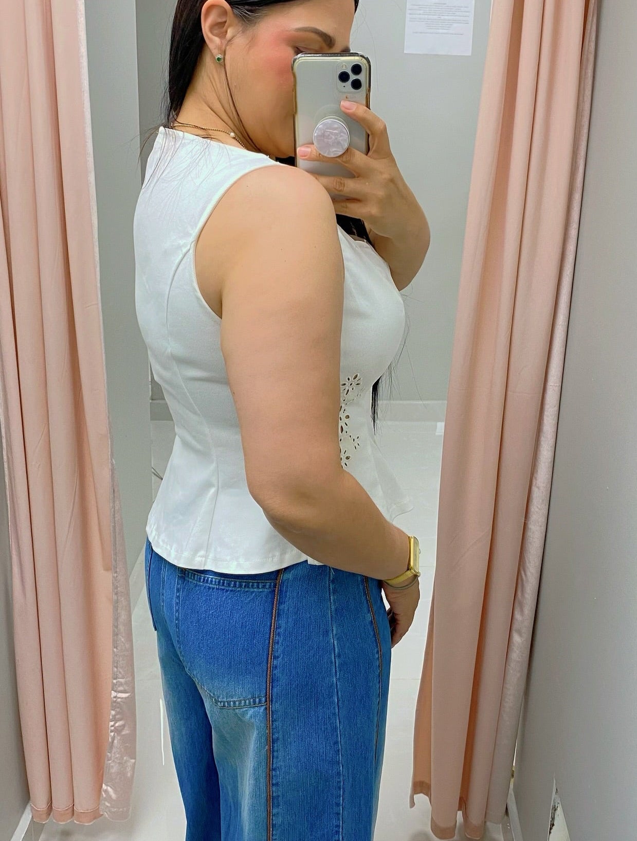 White Denim Top
