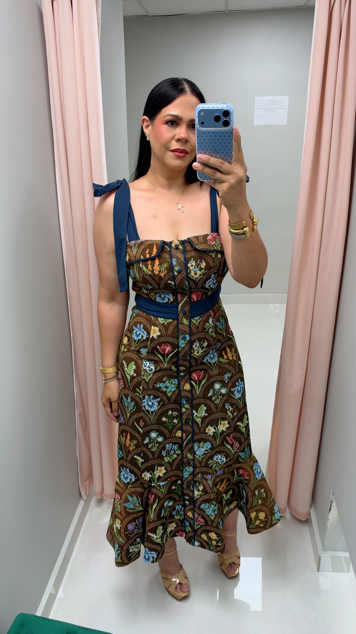 Amara Mocha Floral Dress