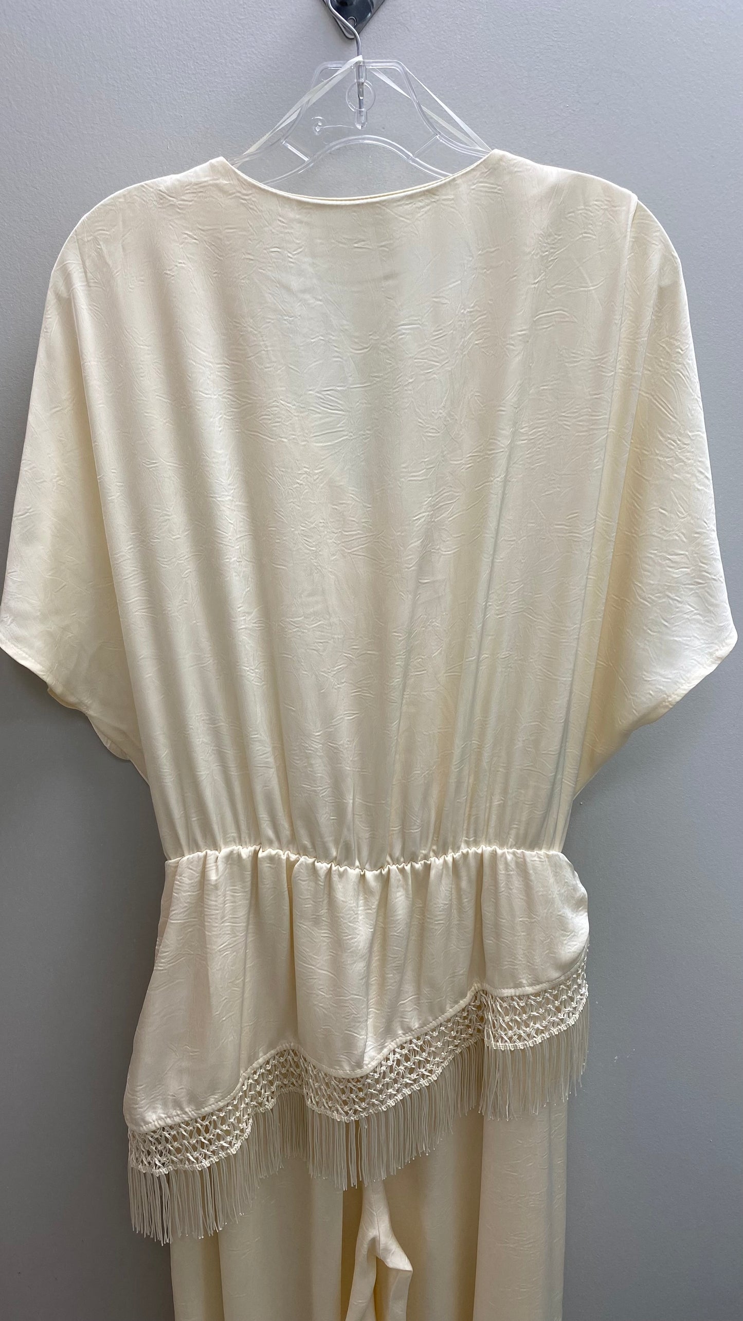 Silky V-Neck Cream Jumpsuit