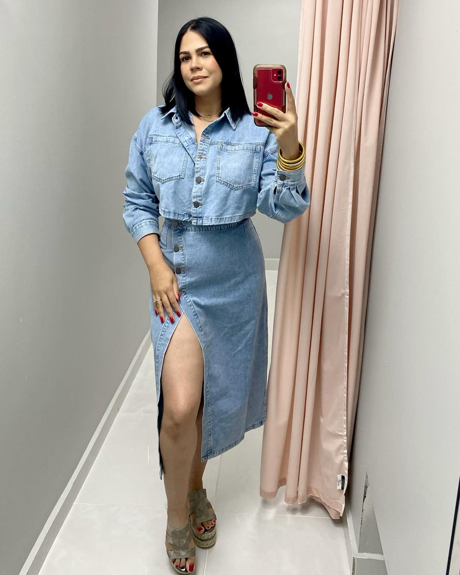 Malena Denim Skirt Set