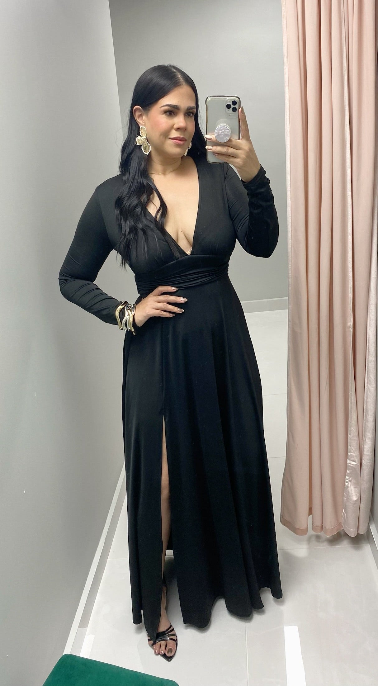 V-Neck Black Dress