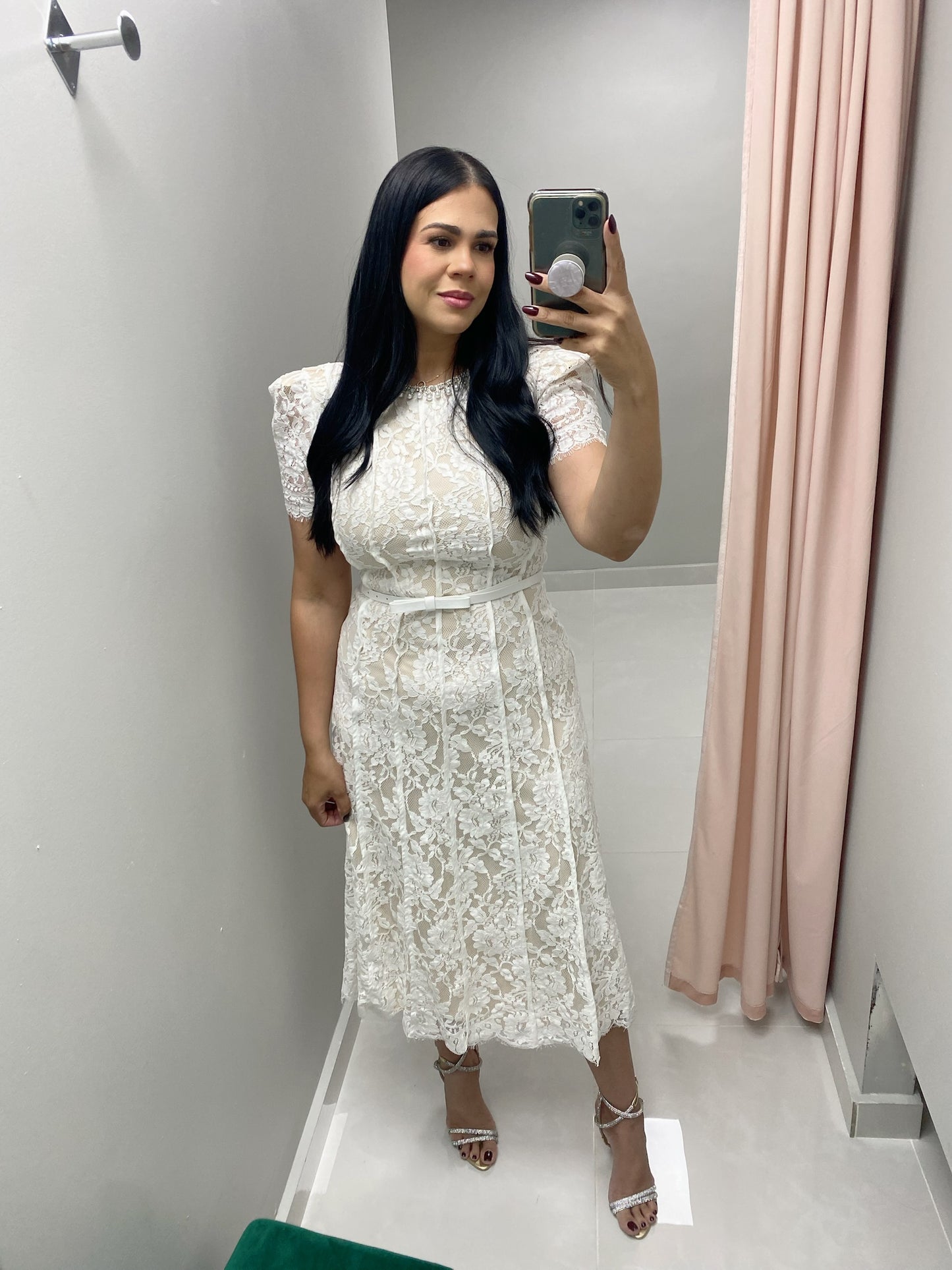 Lace Embellished Midi Dress