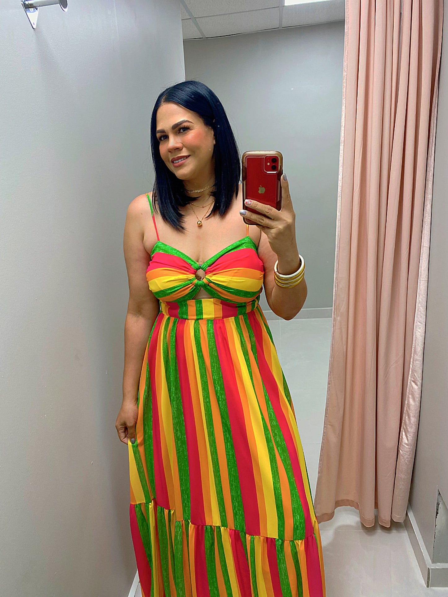 O Ring Cut Out Maxi Dress