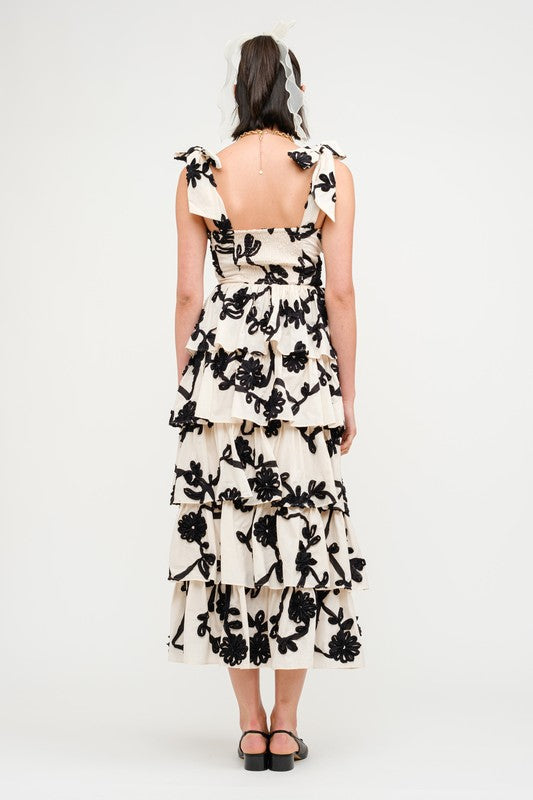 Jacquard Floral Midi Dress