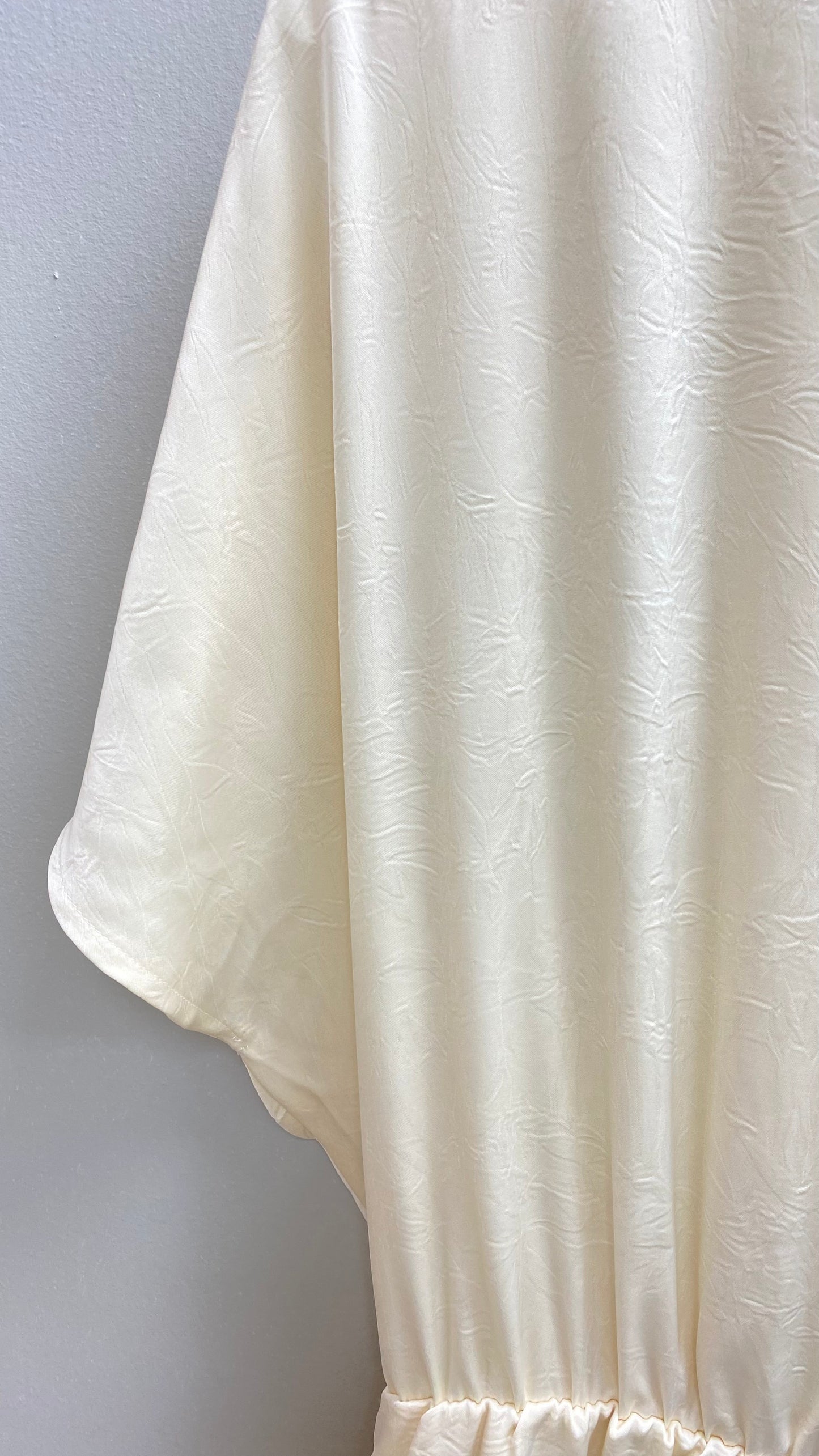 Silky V-Neck Cream Jumpsuit