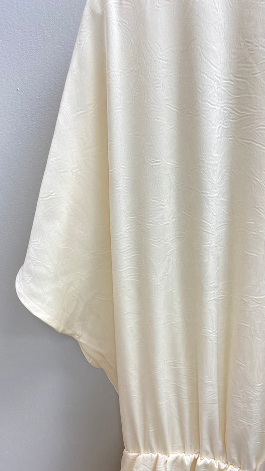 Silky V-Neck Cream Jumpsuit