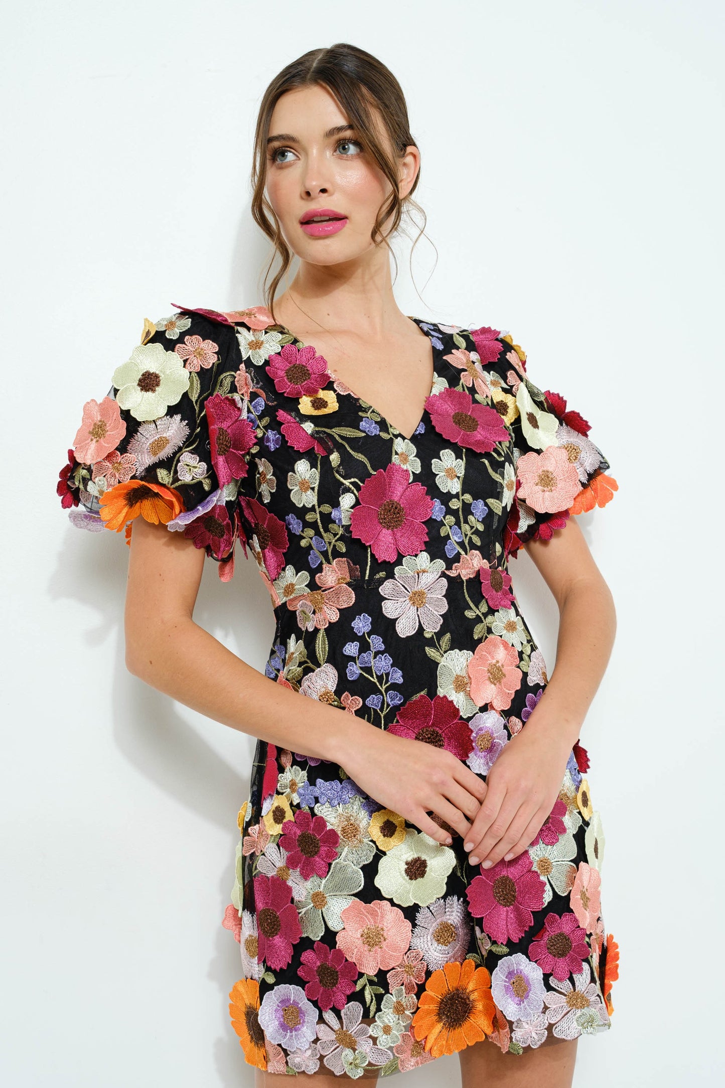 Floral Appliqué Dress