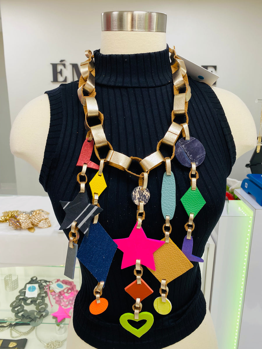 Multi Color Shapes Necklace