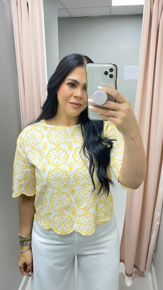 Marie Embroidered Top