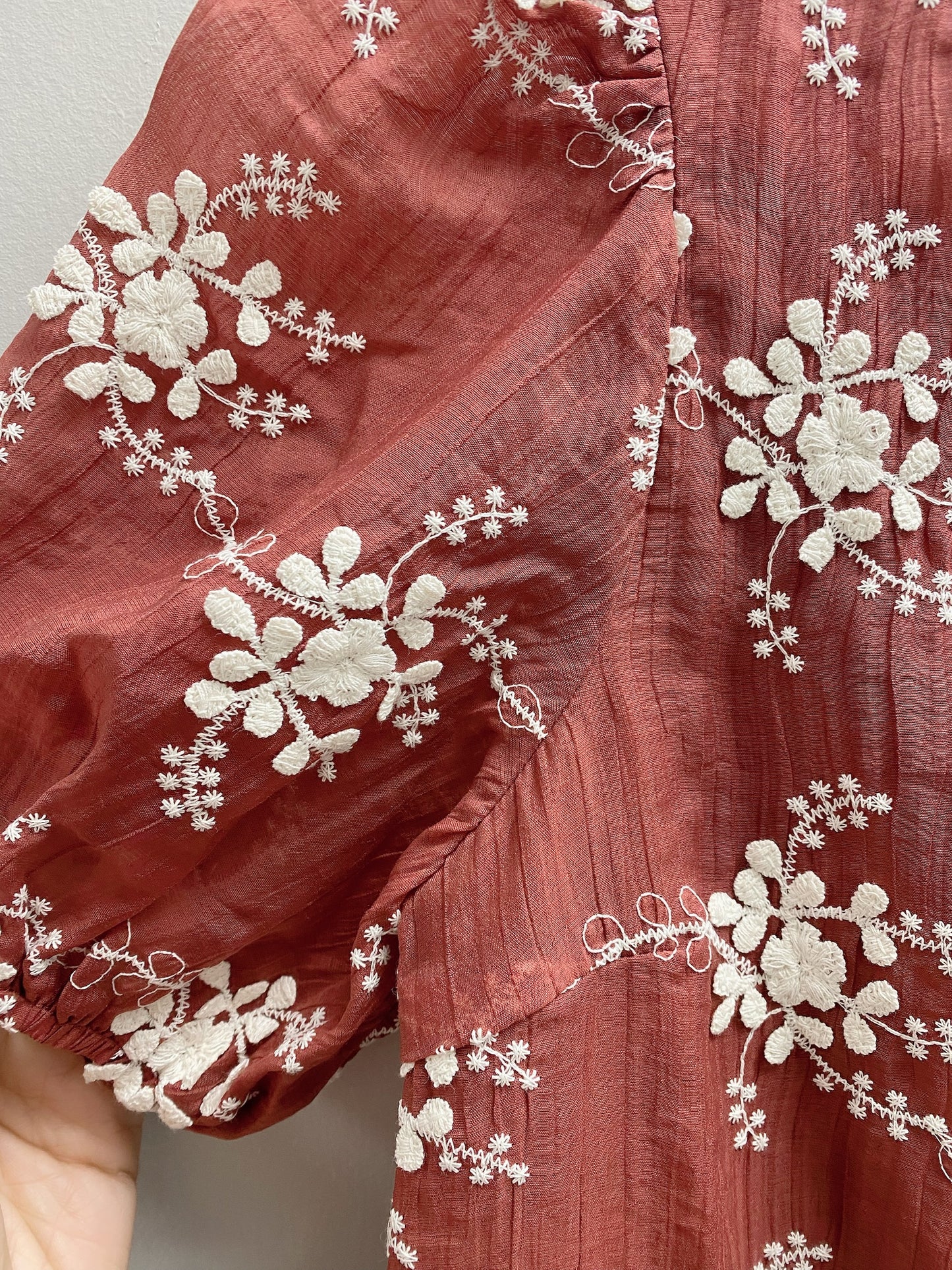 Maroon Embroidered Detail Top