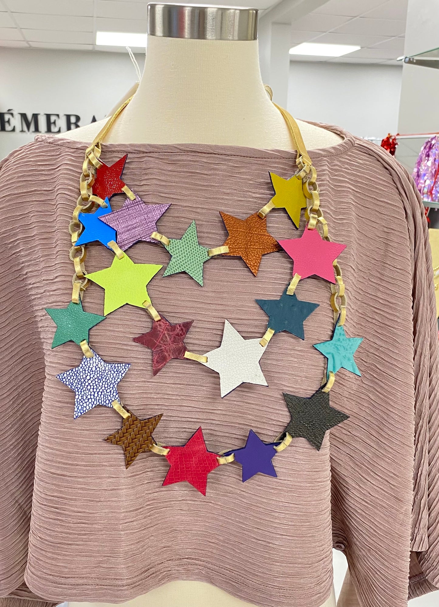 Stars Leather Necklace