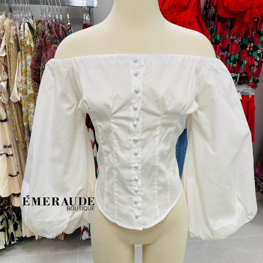 Bubble Sleeve Corset Top