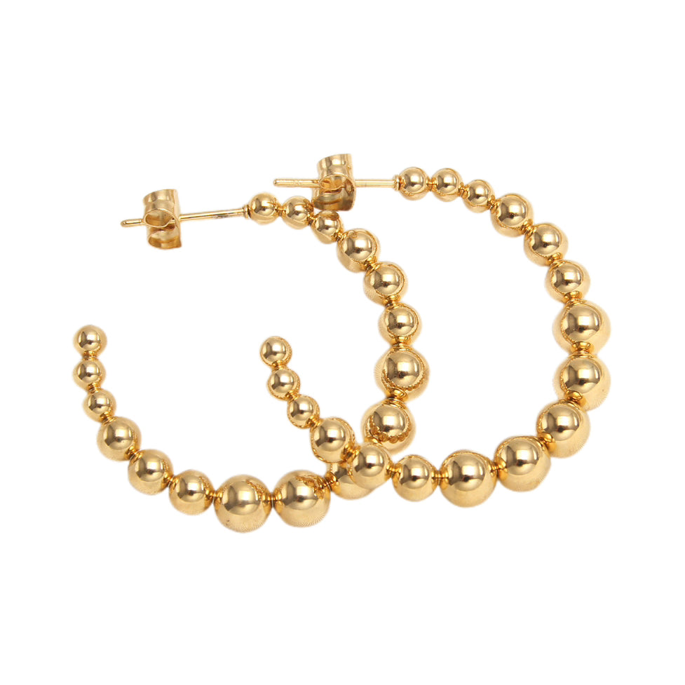 Beads Gold Hoops