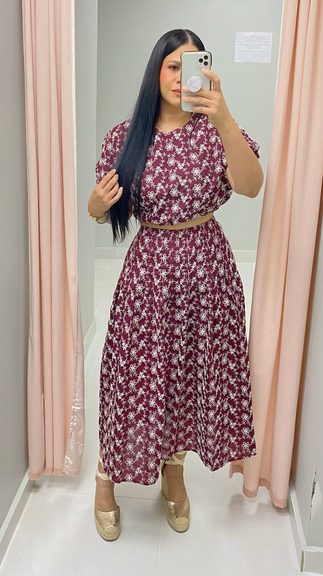 Grazia Maroon Skirt Set