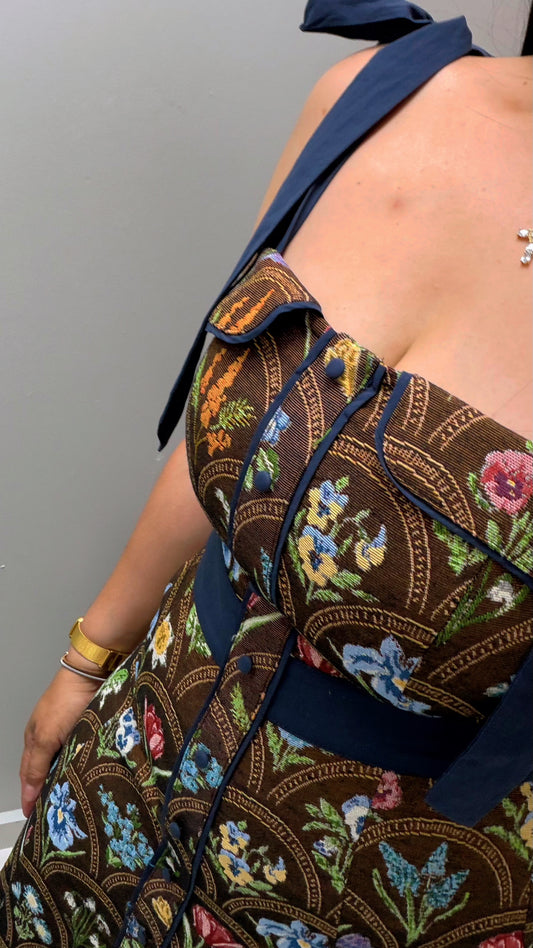 Amara Mocha Floral Dress