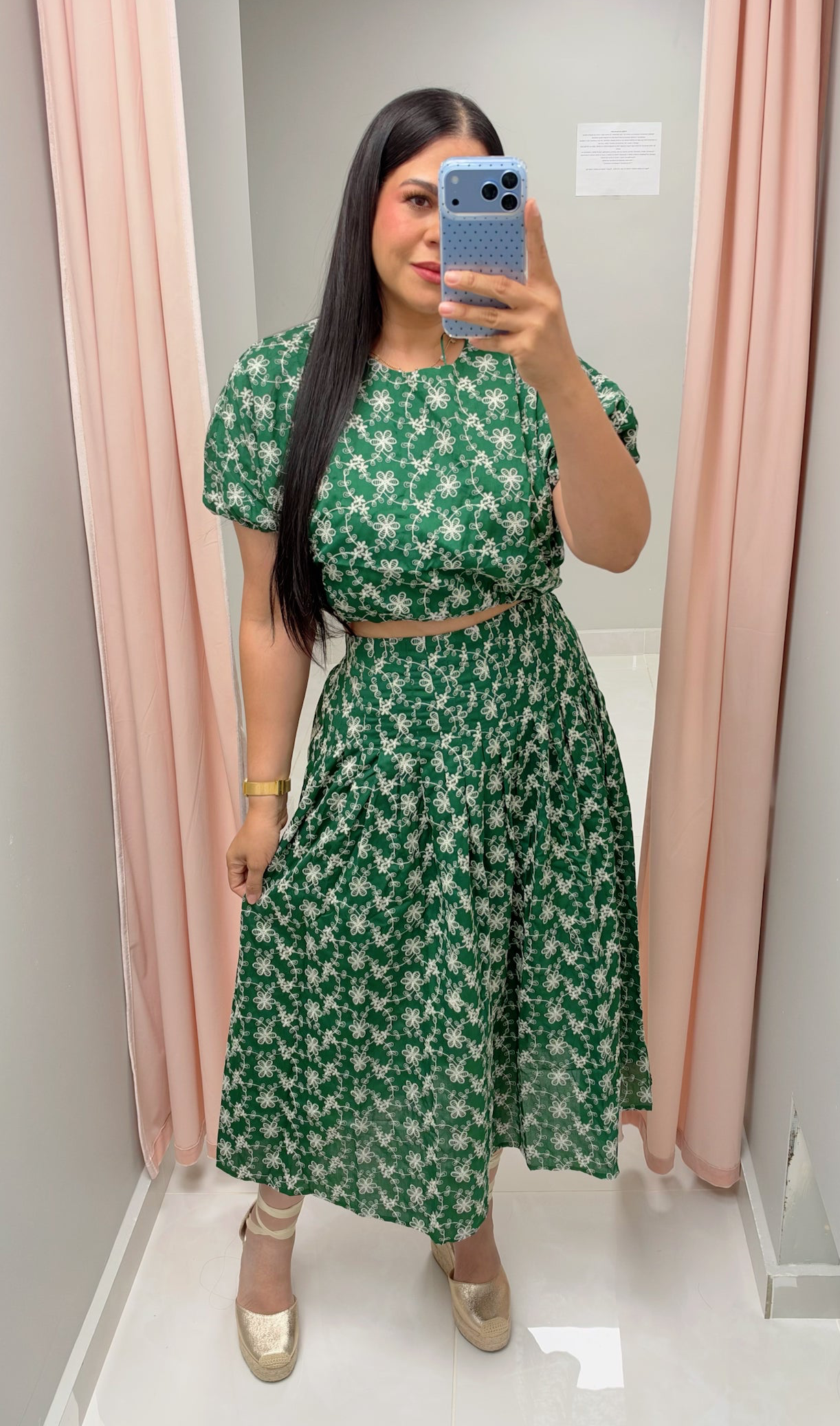 Grazia Hunter Green Skirt Set