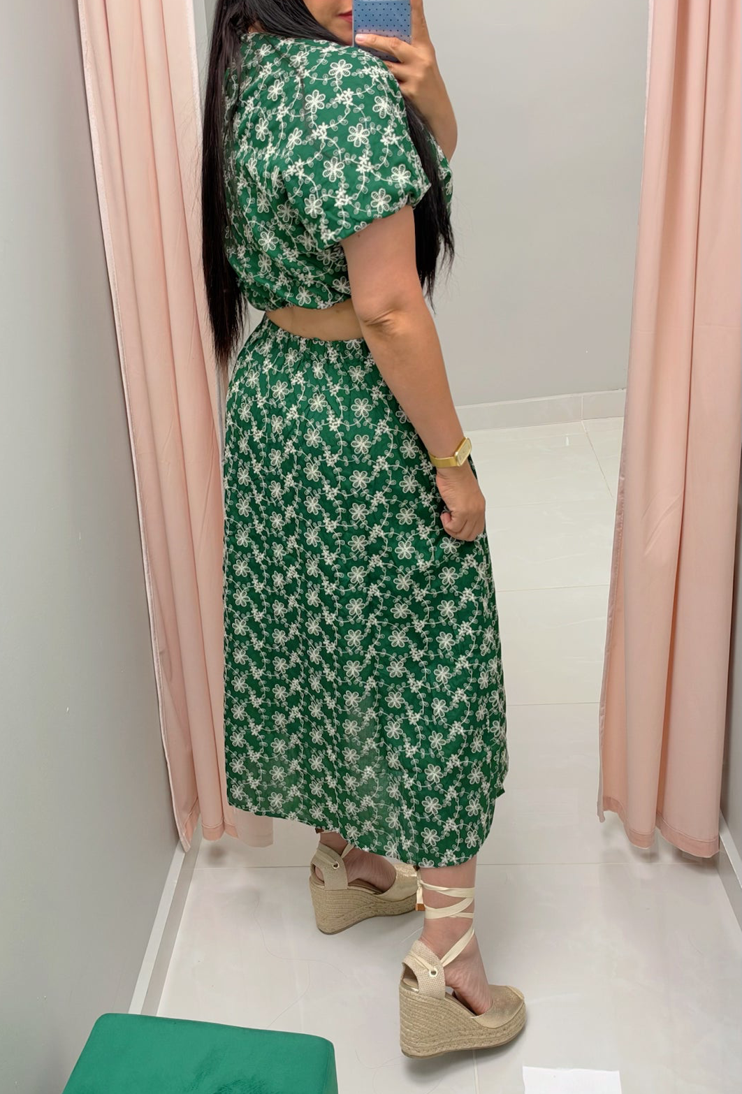 Grazia Hunter Green Skirt Set