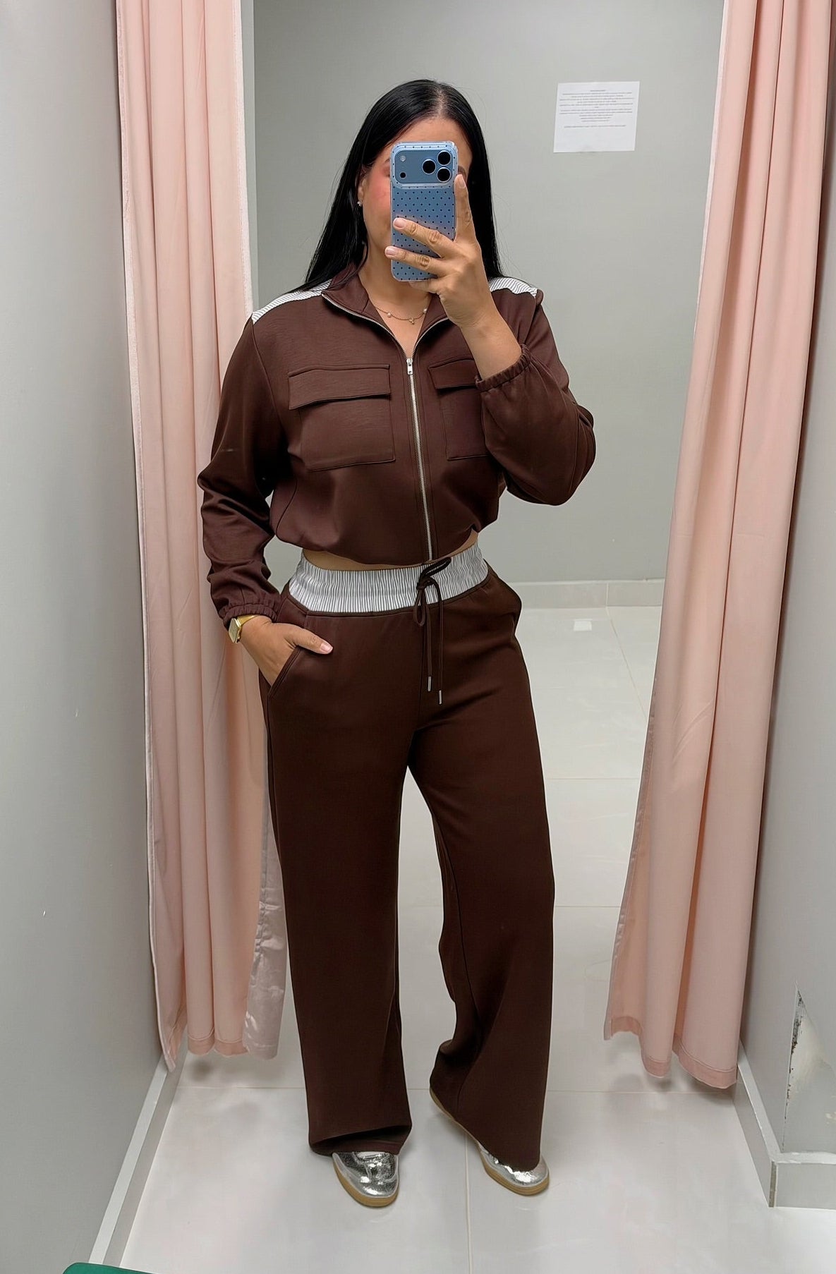 Brown Travel Pants Set