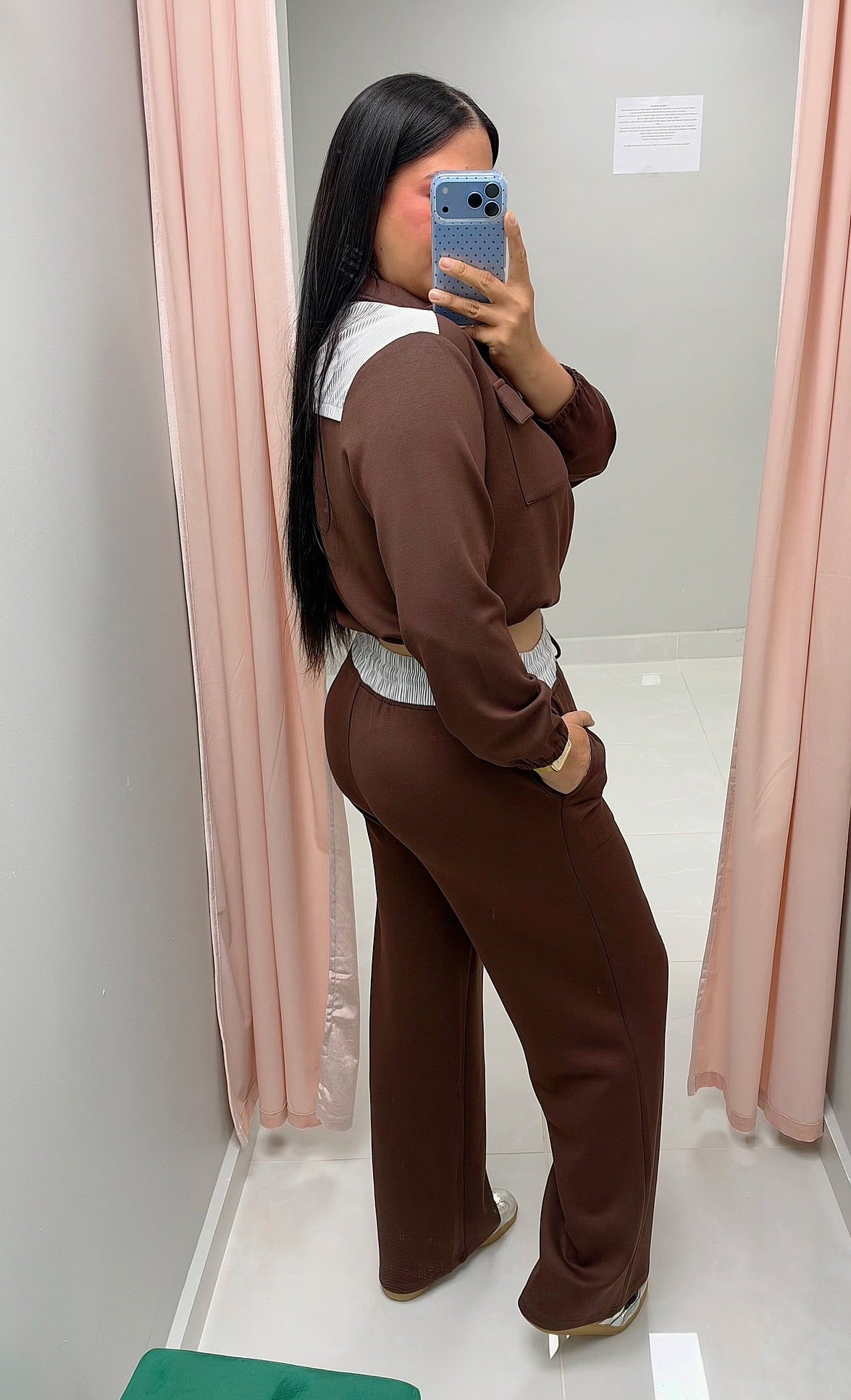 Brown Travel Pants Set