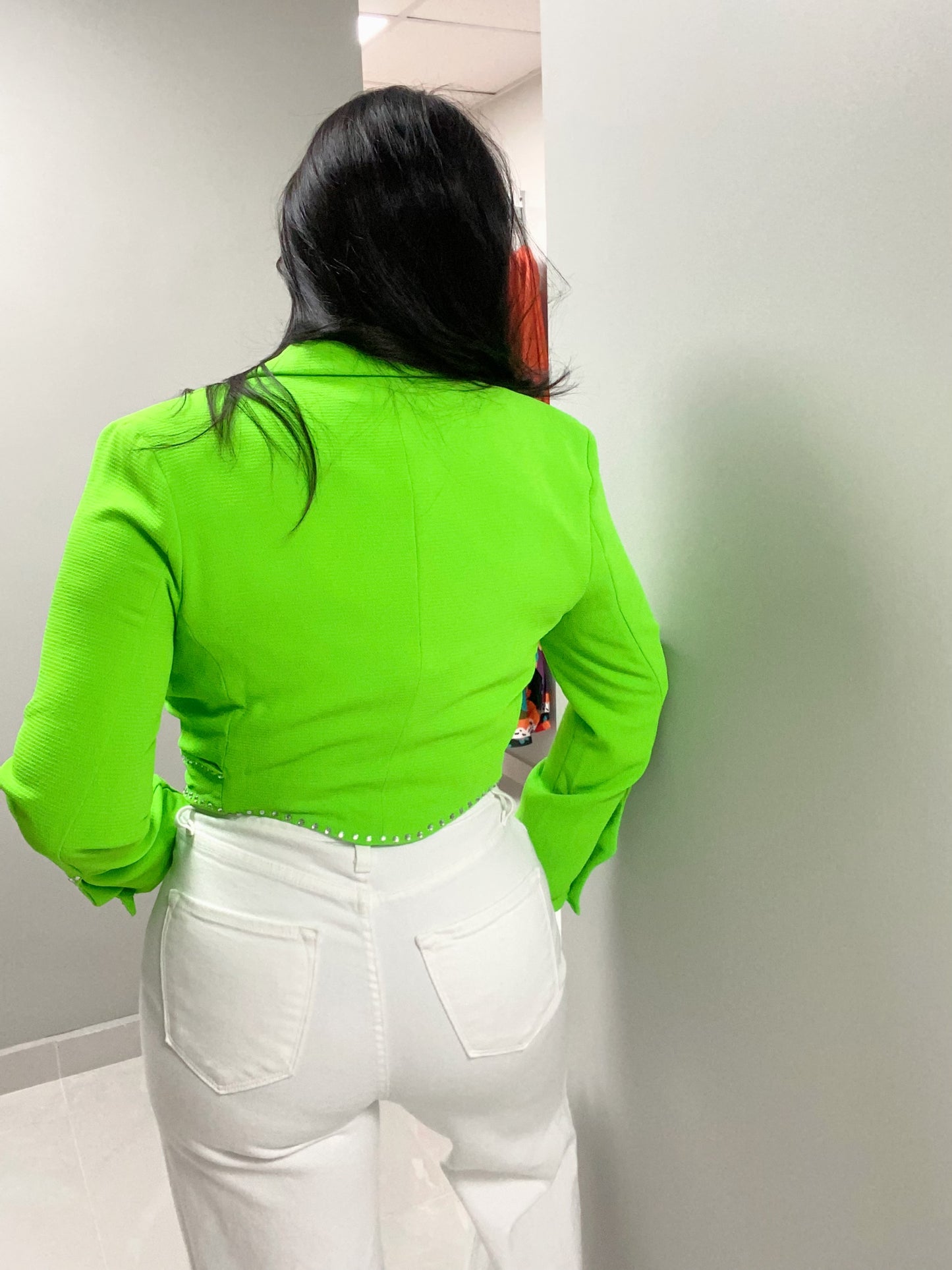 Tailored Cropped Fit Blazer - Green