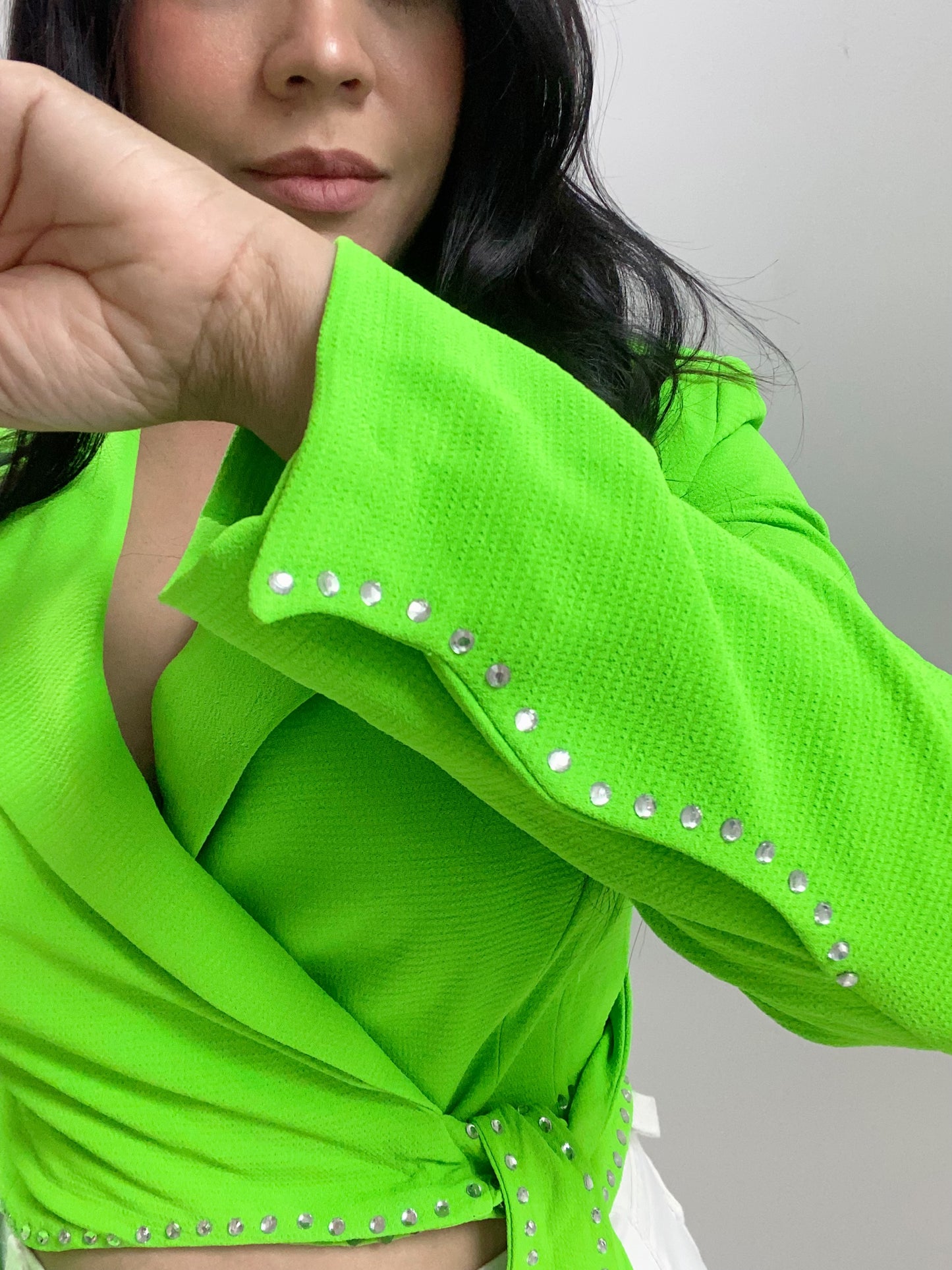 Tailored Cropped Fit Blazer - Green