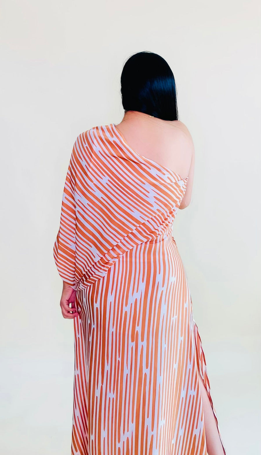 Mila Camel Stripe Maxi Dress