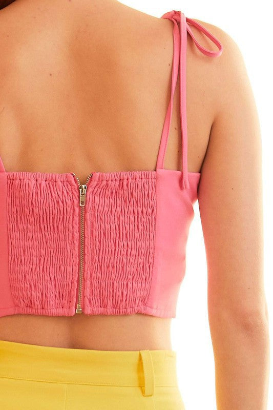 Pink Bow Crop Top