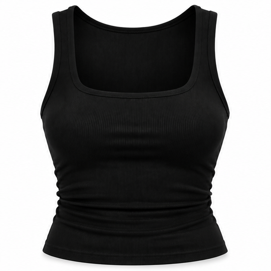 Black Knit Basic Top