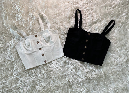 Tigger Eye Buttons Crop Top