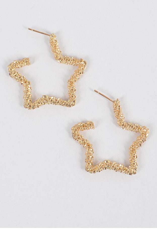 Glitter Star Hoop Earrings