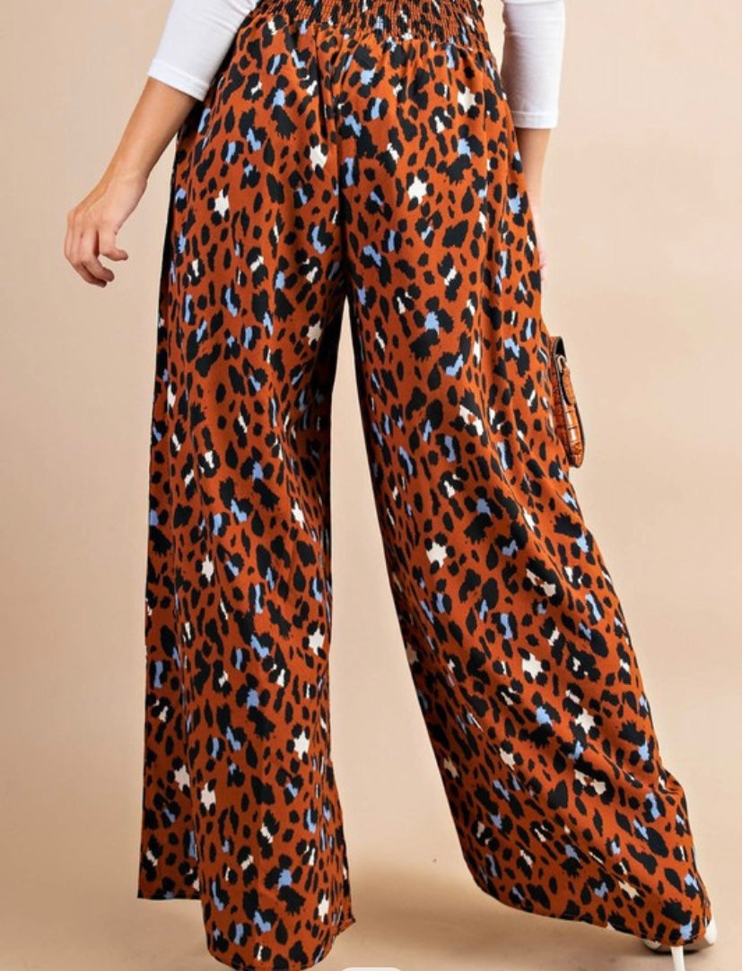 Leopard Print Palazzo Pant