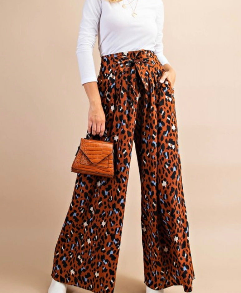 Leopard Print Palazzo Pant