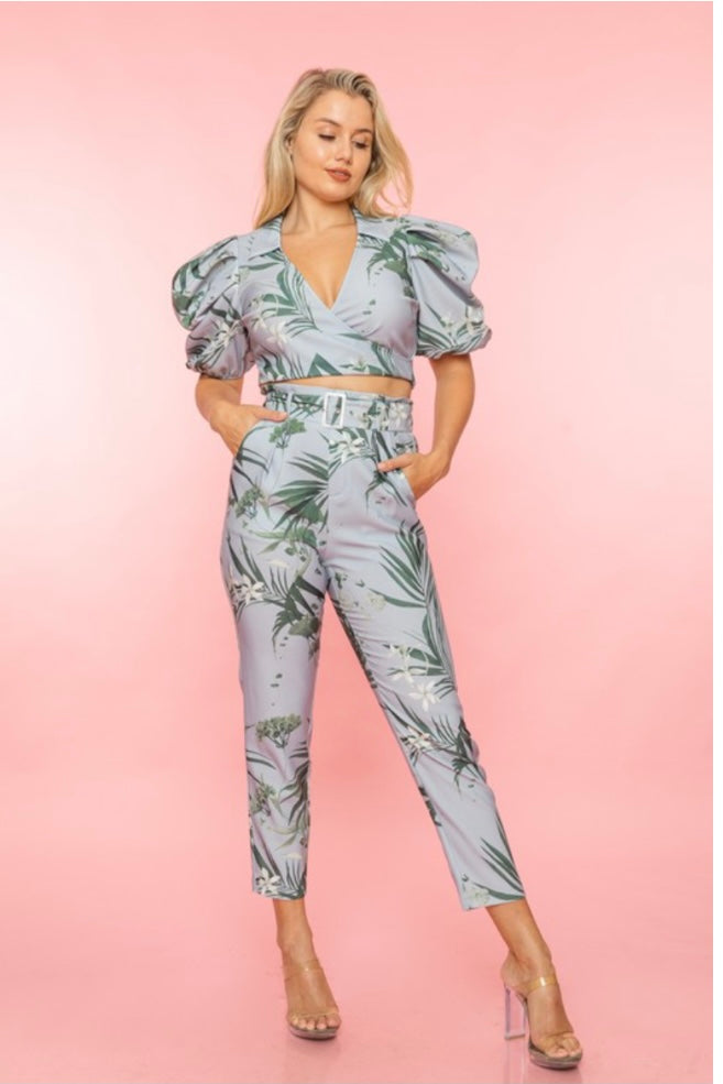 Floral Print Pant Set