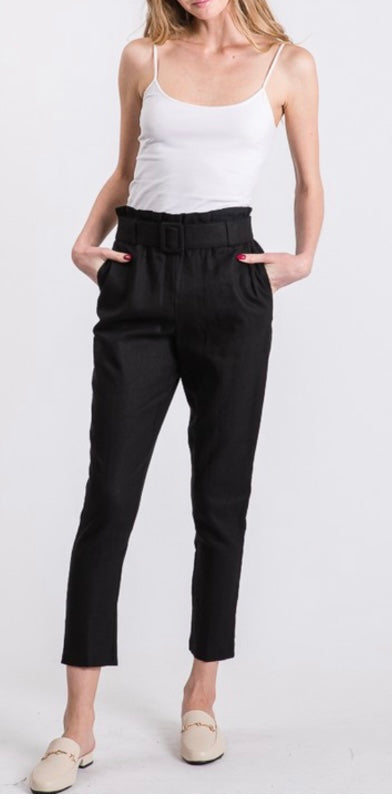 Belted Linen Pants