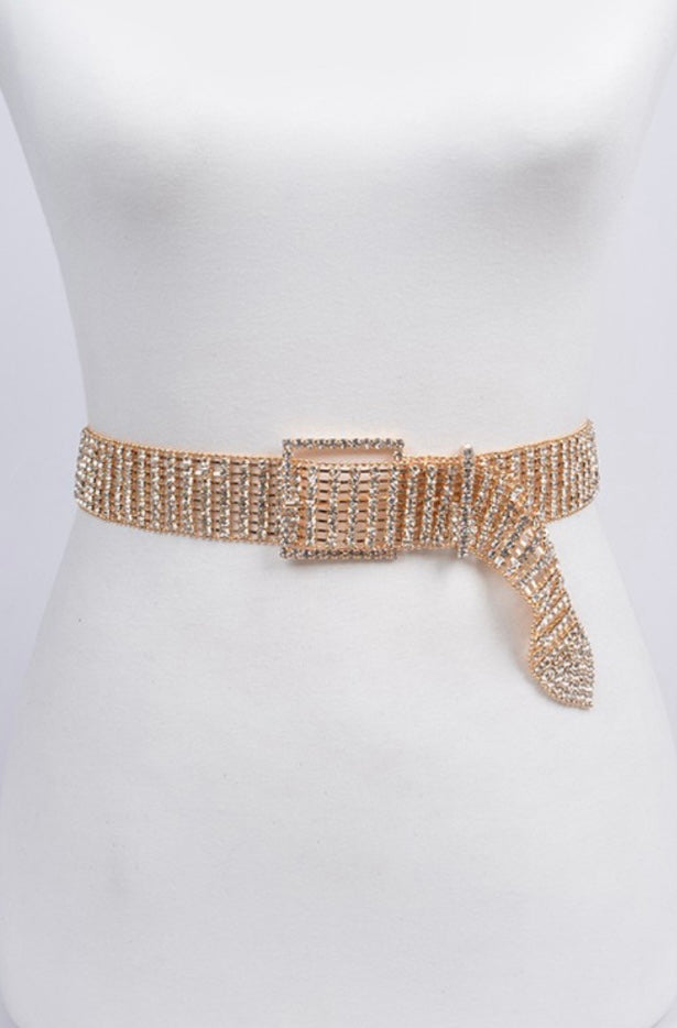 Clear Rhinestone Shiny Belt