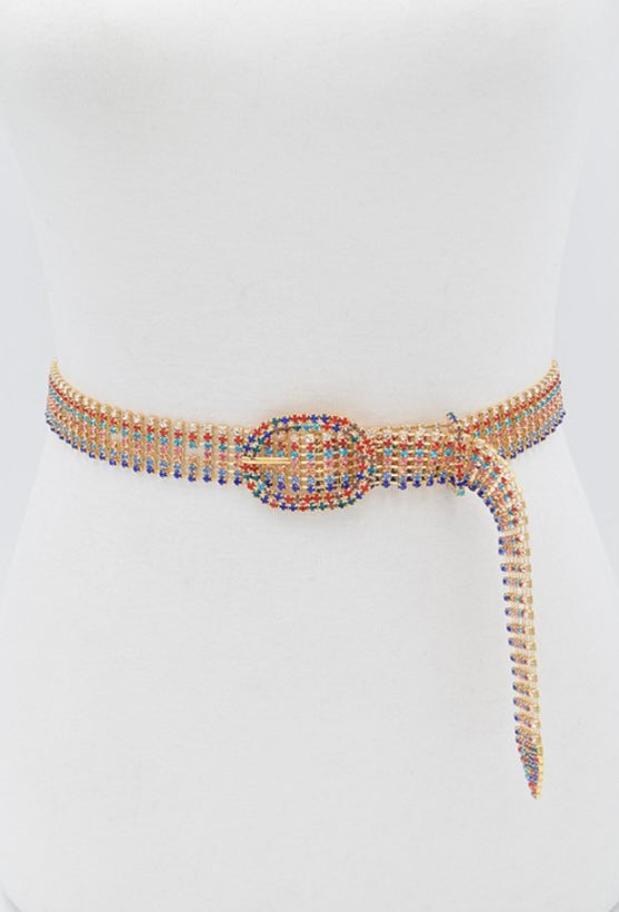 Multicolor Rhinestone Belt